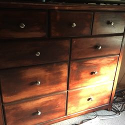 Real Wood Heavy 9 Drawer Chest Excellent Condition Can Be Stained