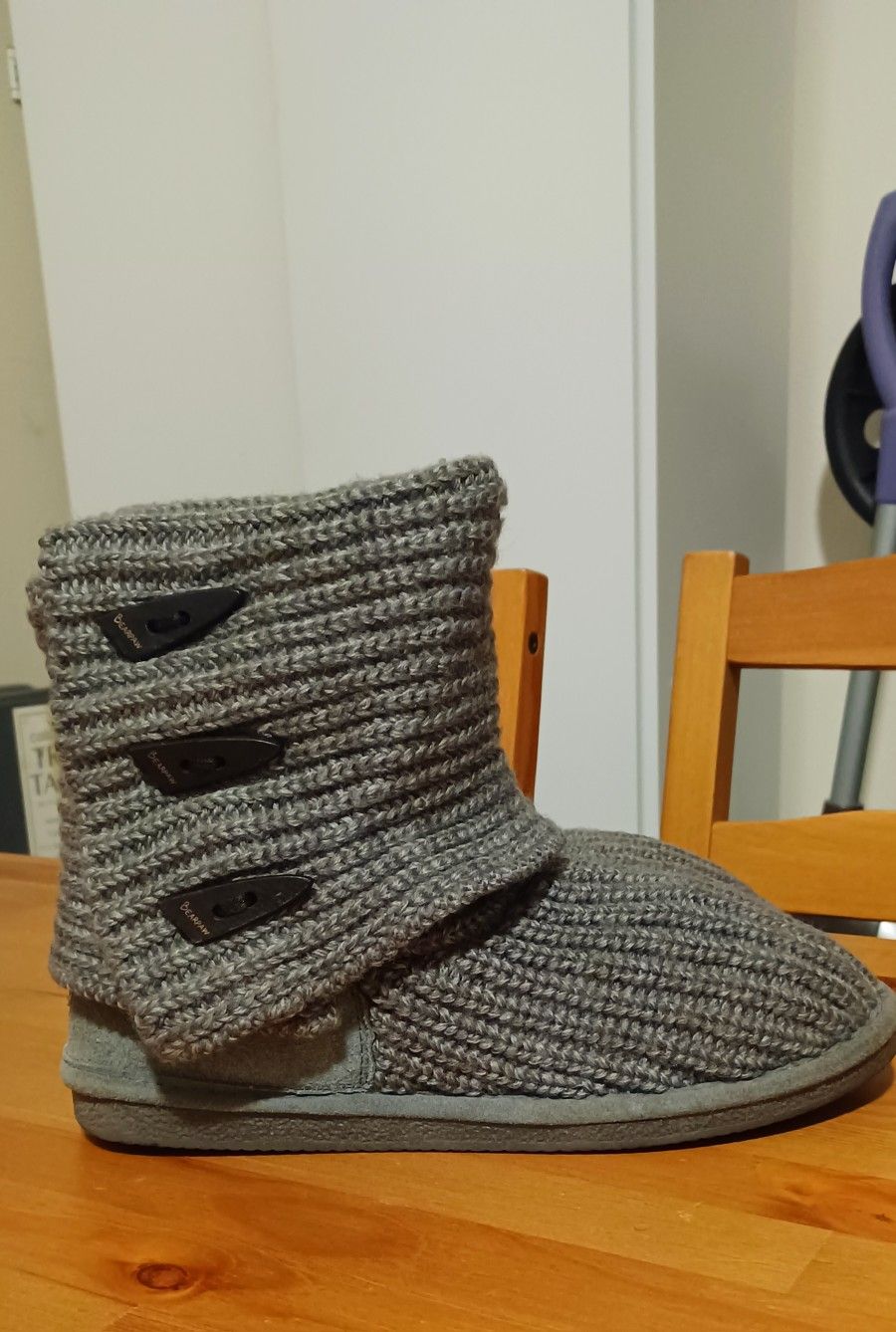 Bearpaw Sweater Boots Gray Women's 9