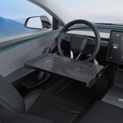 Foldable Car Table for Eating Working, Carbon Fiber Car Laptop Tray & Seat Organizer for Car SUV Truck