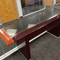 Solid Wood and Stone Credenza
