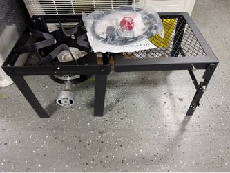 ROVSUN Portable Propane Gas Stove with Foldable Side Rack, Single Burner Camp Stove Cooker for Outdoor Backyard Cooking, Camping, Tailgating, Canning,