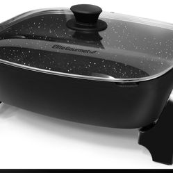 Elite Gourmet EG-6203X Extra Deep 16"x13"x3.2" (10.5Qt.) Resistente a los arañazos, boquilla fácil de verter, apto para lavavajillas, sartén eléctrica