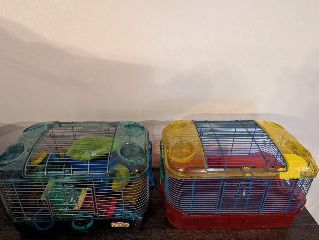 Set of (2) Hamster Cages with Tunnels