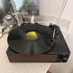 Vinyl Record Player with Bluetooth & Headphone Jack
