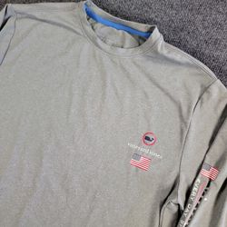 Vineyard Vines Performance Men's Whale Long Sleeve USA T-Shirt Size XL