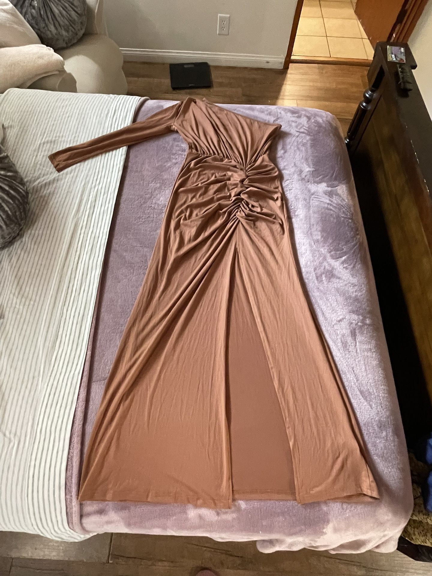 Brown Long Party Dress