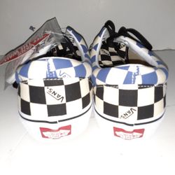Vans Checkered Size 11 Mens,navy Blue,black And Beige,brand New with tags