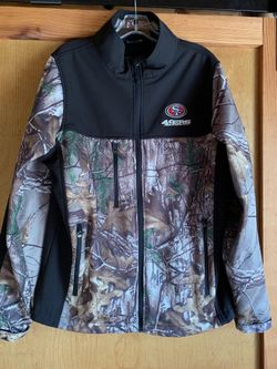 49ERS DUNBROOKE ZIP UP CAMO JACKET SIZE LARGE