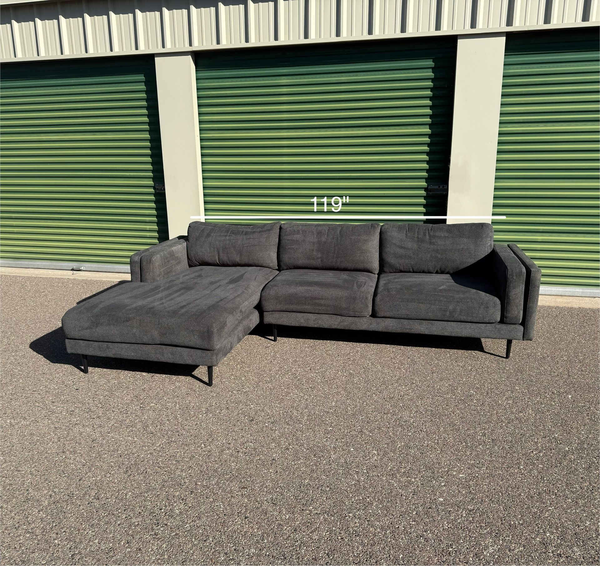 Beautiful Gray Sofa Sectional Couch + Free Delivery 