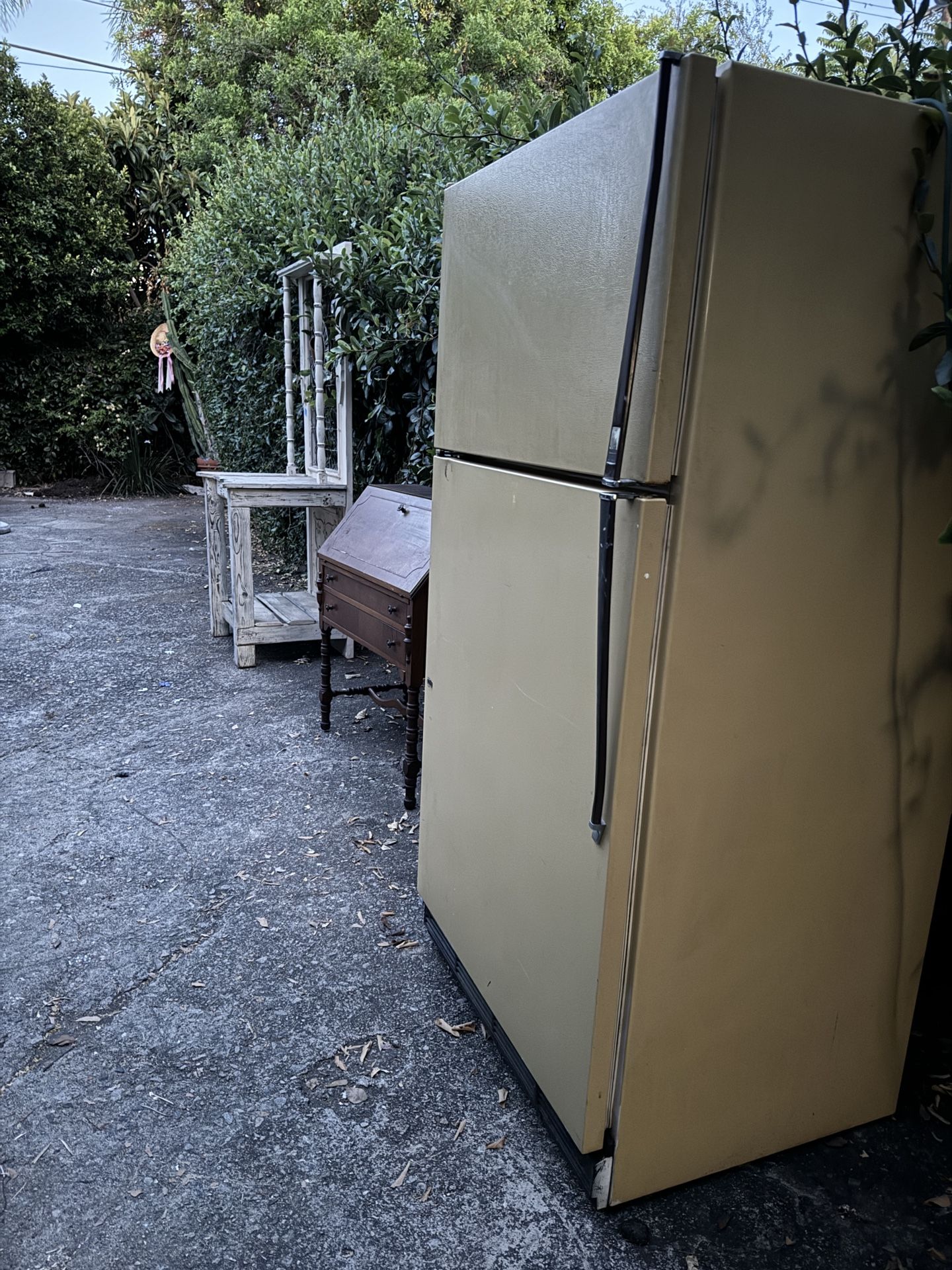 Vintage Yellow Kenmore Fridge