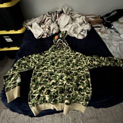 Bape ABC Camo Shark Full Zip Hoodie ‘Green’ 