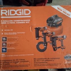 Ridgid Compressor And 3 Tool Combo Kit