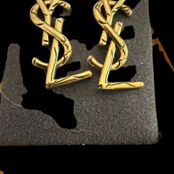 Ysl Antique Gold Ysl Earrings 