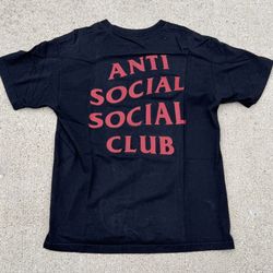 Anti Social Social Club Black Rose T-Shirt Size Medium Worn