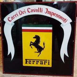 Vintage Ferrari Carri Dei Cavalli Impennanti Sign