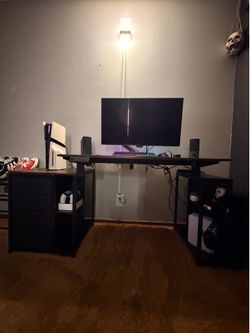 SEDETA 61 Inch Electric Standing Desk with 3 Fabric Drawers Height Adjustable