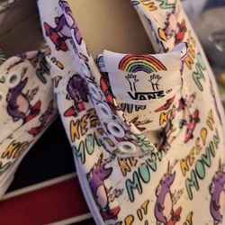 VANS Never Worn, AUTHENTIC, LIMETED EDITION, ORIGINAL ART, Dapllas Clayton X VANS, Wsz8/Msz6.5