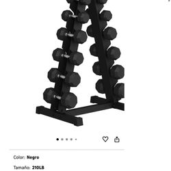 Set 210 Lbs Dumbells with Rack All Brand New in Box  FIRM 279$
