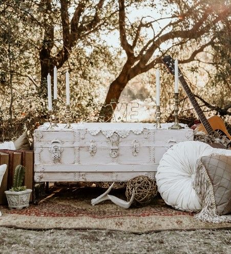 Vintage Chest Truck Table with Brass Legs