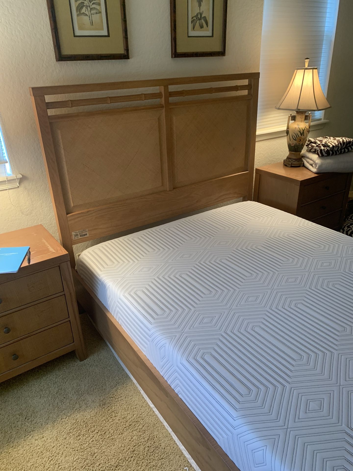 Queen Bamboo/Cane Bed Frame -REDUCED!!