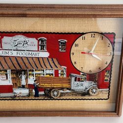 Retro Barqs Root Beer Clock  Grocery Advertising Promo 