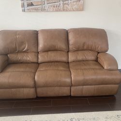 Leather Couch With Electric Recliners