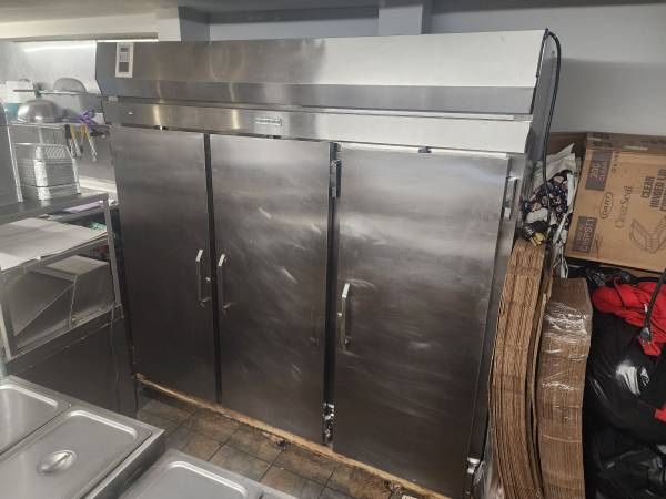 Free Hussmann 3-Door Stainless Steel Commercial Freezer