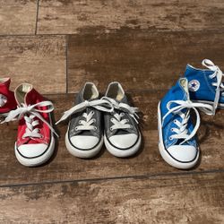 Converse Toddler Children Kids High Tops And Lows In Gray (6) Red (6) Blue (7)