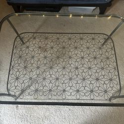 IKEA KLINGSBO Glass & Metal Coffee Table 