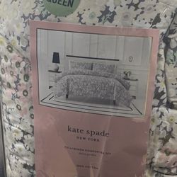 Kate Spade QUEEN Daisy Garden comforter and matching pillow cases LIKE NEW