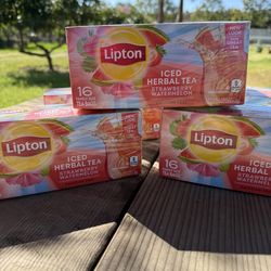 NEW Lipton Iced Herbal Tea Strawberry Watermelon 16 Tea Bags  (Single Boxes) Read Description