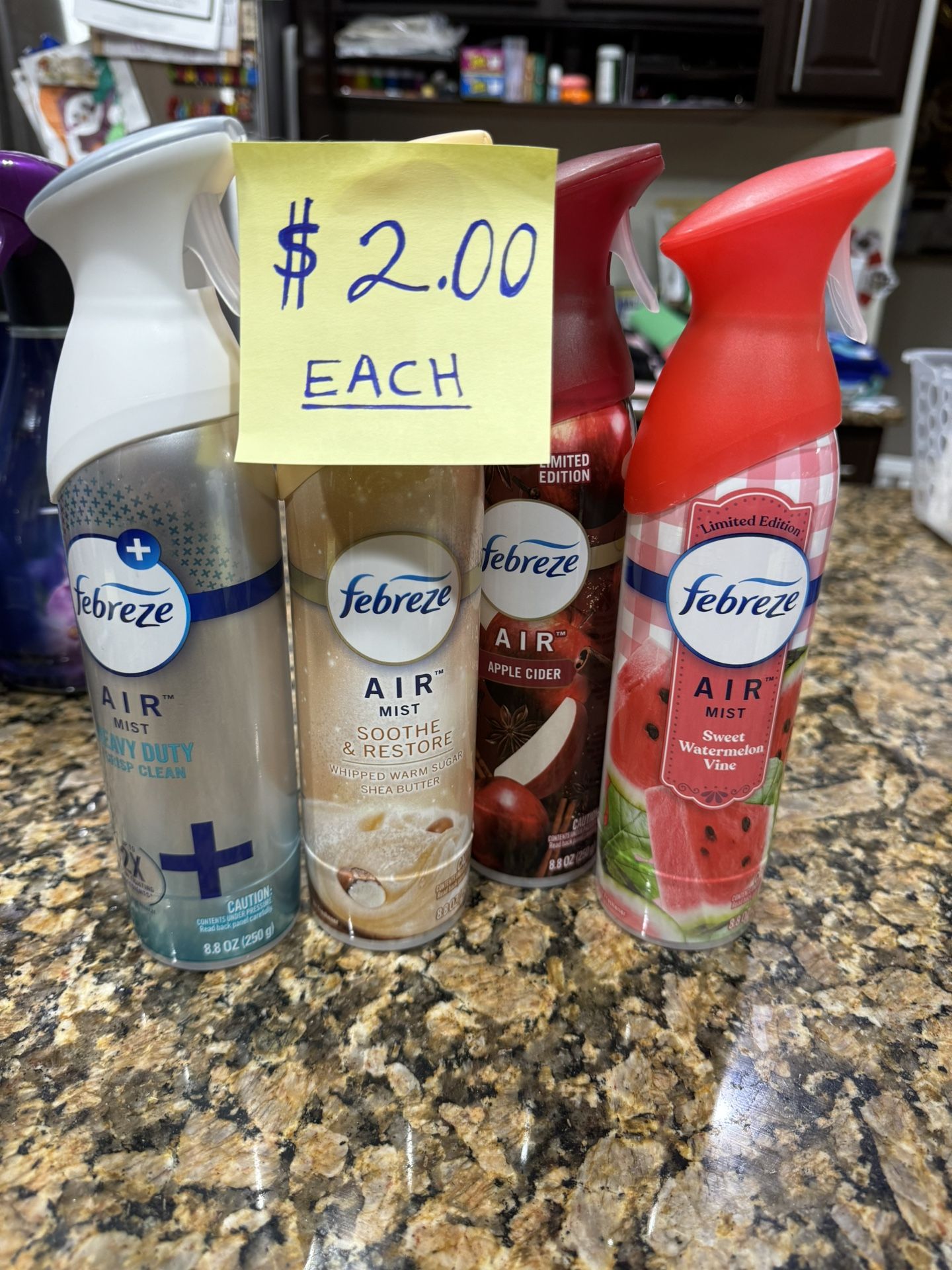 Febreze Products For 2 Dollars Each