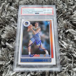 Moses Moody Signed 2021 Panini Hoops #229 PSA 10 GEM MT AUTO Rookiegraph RARE