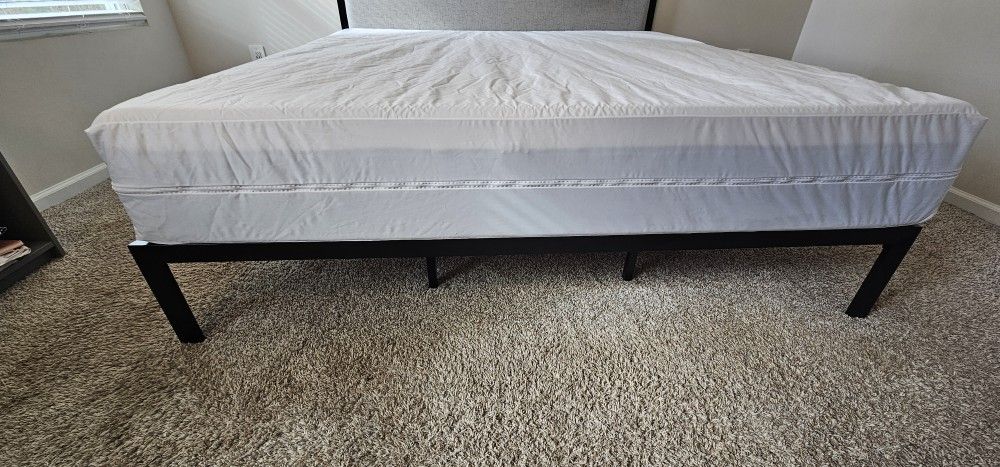 Moving Sale Bundle! King Mattress + Frame + Waterproof Protector! Willing To Take Best Offer!!
