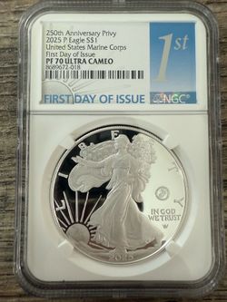 2025 P Eagle 🦅 USMC Privy PF70 Ultra Cameo