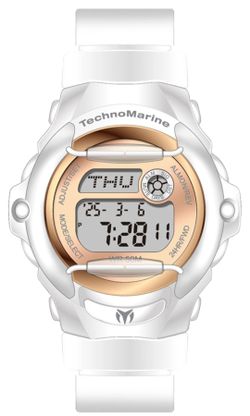 TechnoMarine Unisex TM-925030 HydraTechFlow White Strap Rose Gold Pink Dial 46mm