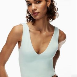 Babaton Aritzia Light Green Cropped Top Women Sz M
