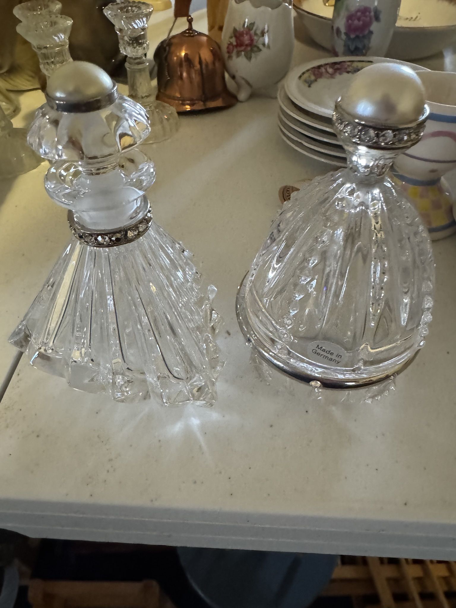 Lenox pearl and Crystal perfume bottles