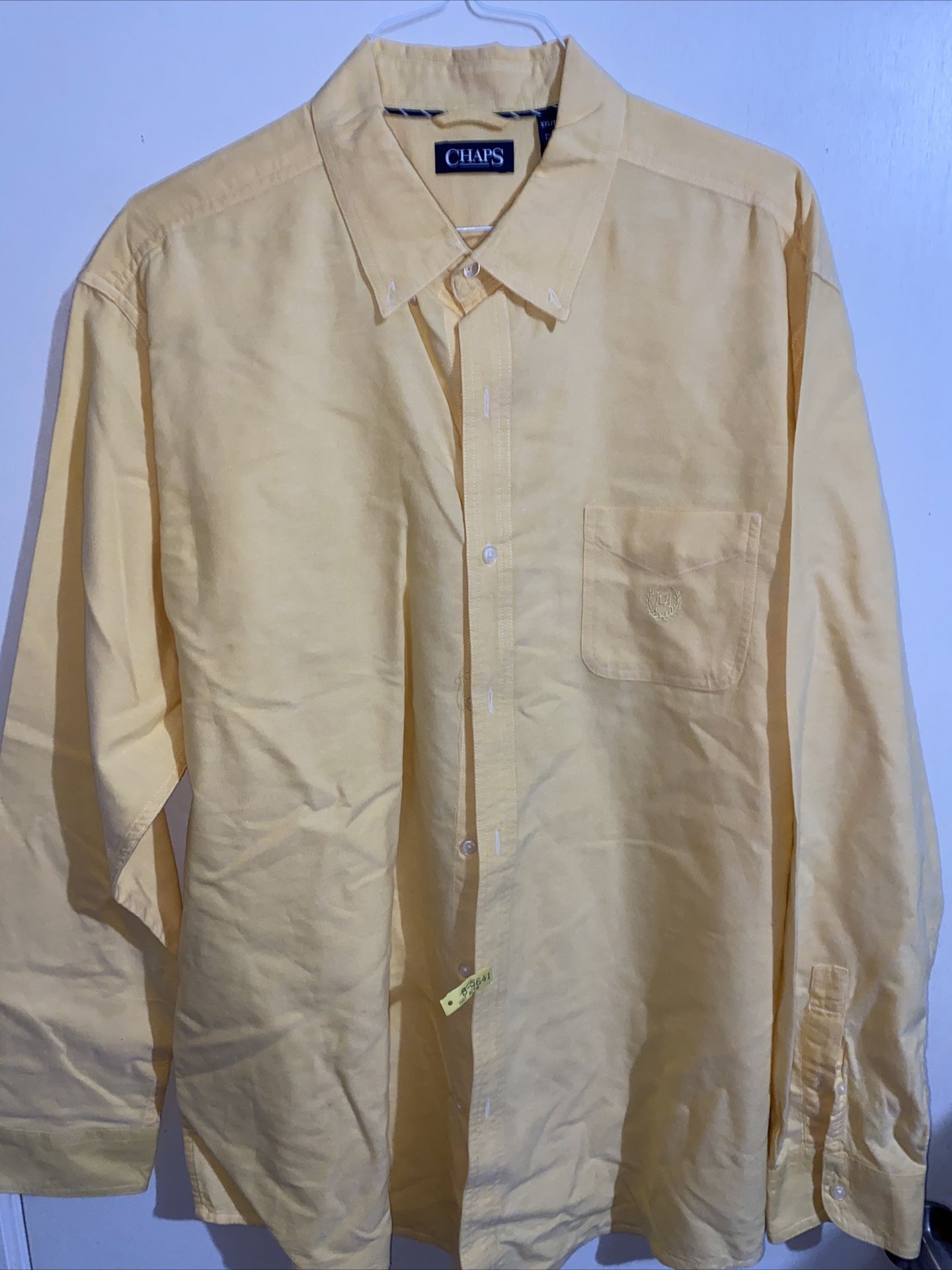 Ralph Lauren Chaps Button Down Dress Shirt Mens Size 2XL  Yellow