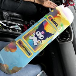 Girl skateboard Kuromi gold