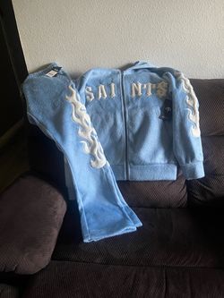 Saints Blue Velour Tracksuit Set with Tags