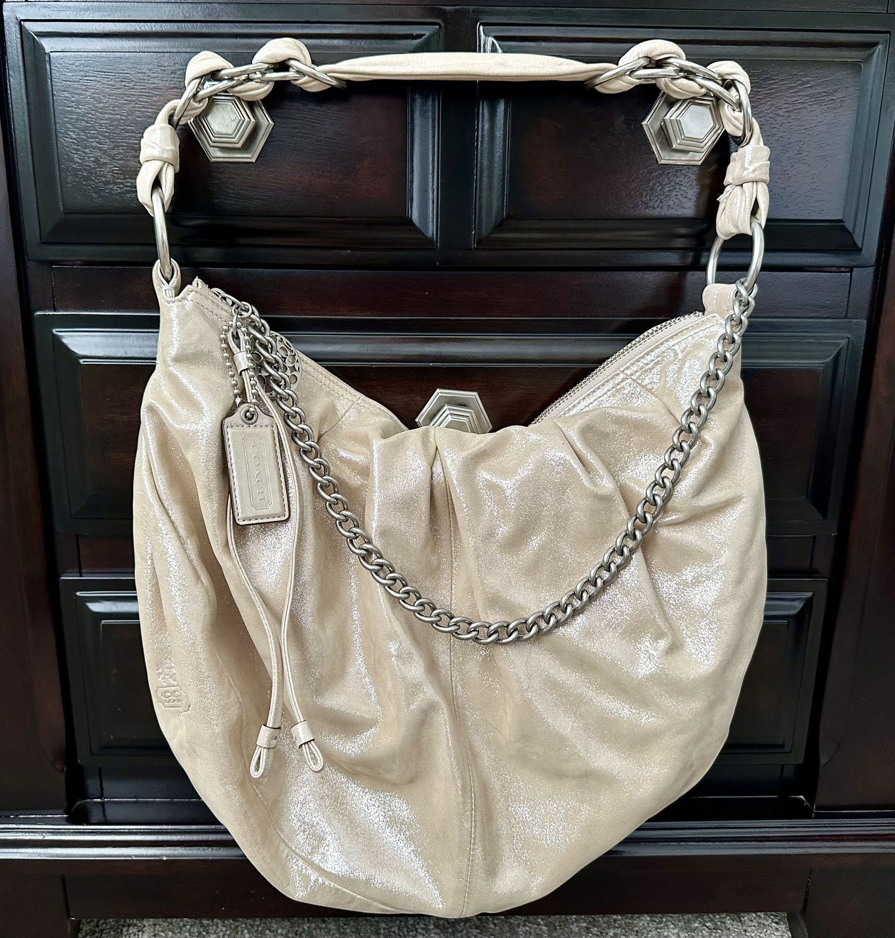 Gorgeous Coach purse in shimmering gold/silvers