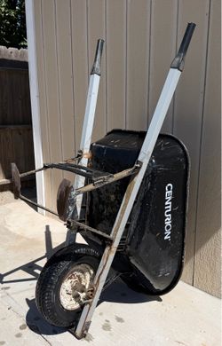 Metal 6 cubic foot wheelbarrow pneumatic tire