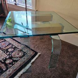 Mid-century Modern Curved Glass Table 