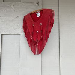 Handmade Leather Indian Fringe Top 