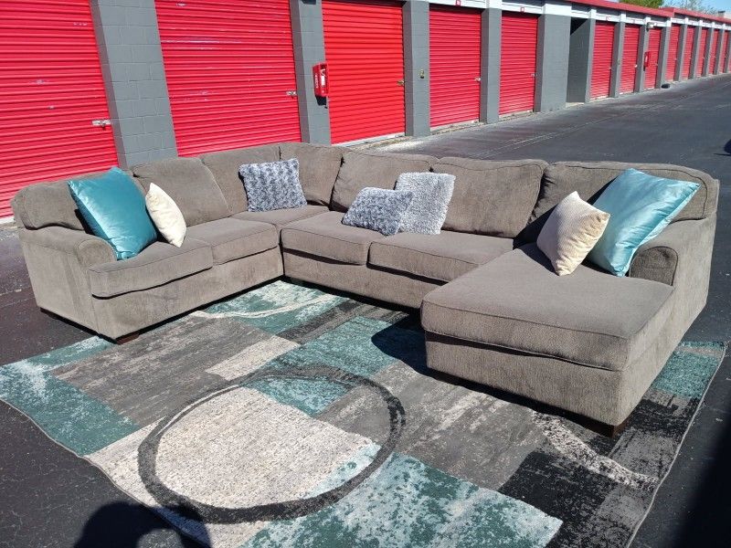 Grey Oversized Sectional Couch