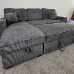 ✅️✅️ Gray  Convertible Sectional W/ Cup Holder & W/ USB Port✅️✅️