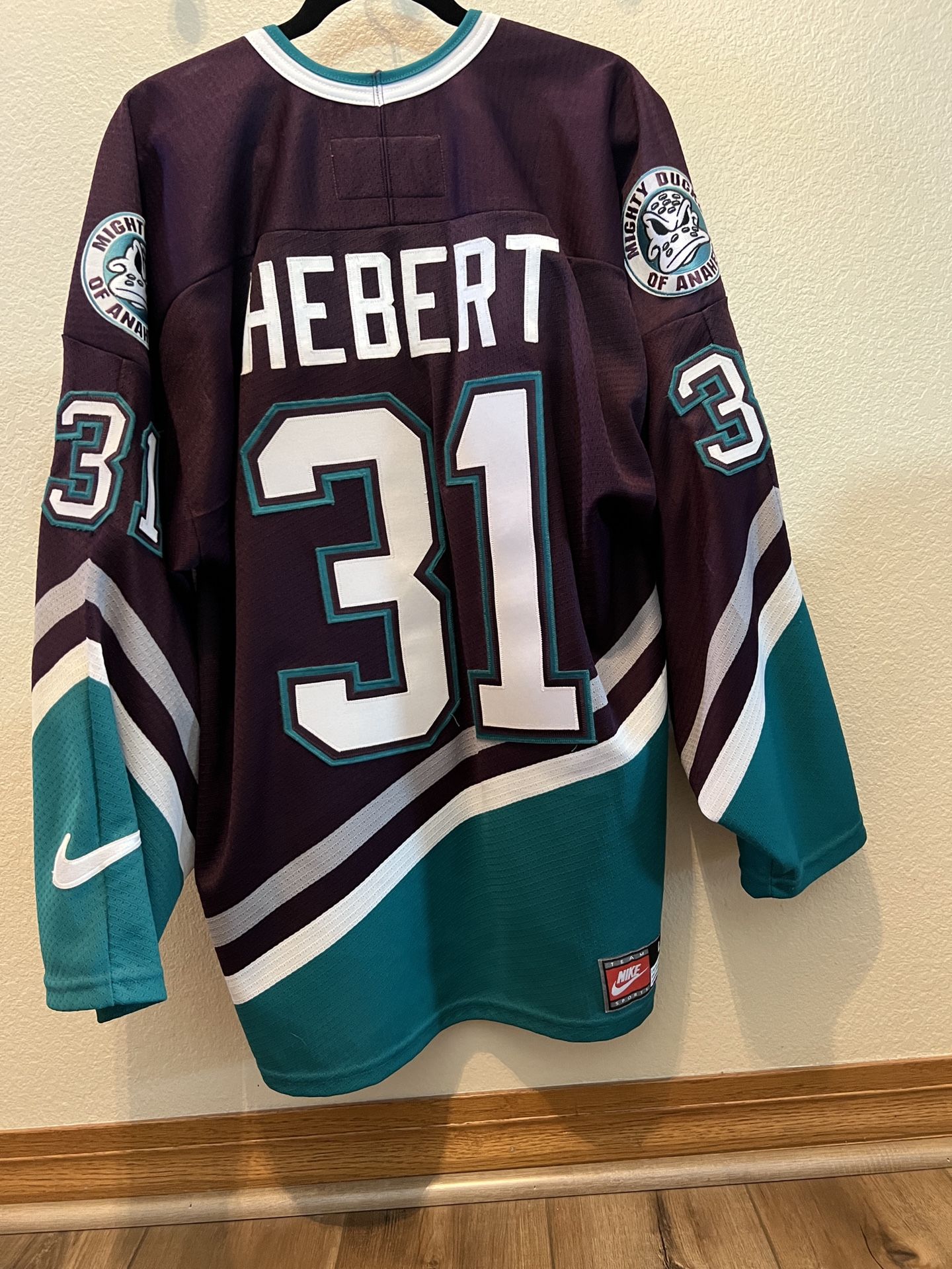 Vintage Nike Mighty Ducks Guy Hebert #31 Jersey - Size L, Perfect Condition!