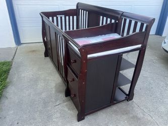Used Wooden Crib & Changer