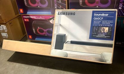 Samsung 3.1.2 Soundbar {HW-Q60CF} Dolby Atmos Home Theater - Wireless Sub, Adaptive Audio, Game Mode